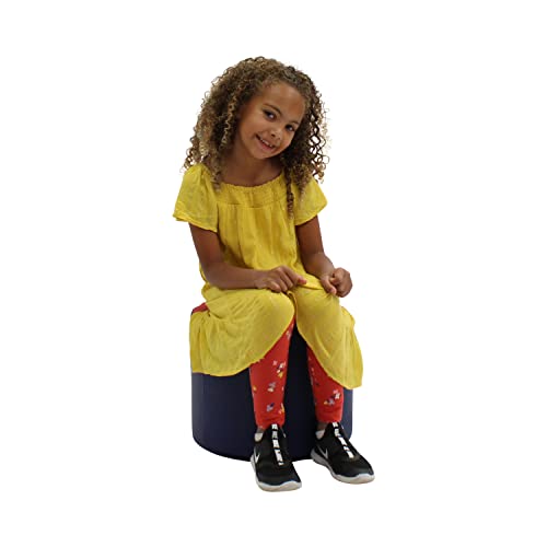 4-Piece Kids Round Foam Ottoman Set, 12-Inch Flexible Seating for Playrooms