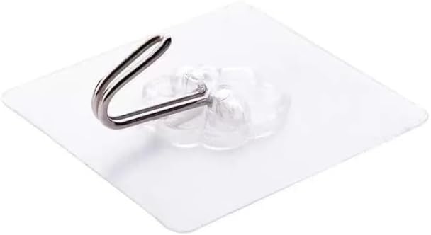 Skiennix Heavy Duty Adhesive Hooks - Waterproof Transparent Towel & Coat Hangers for Bathroom & Kitchen