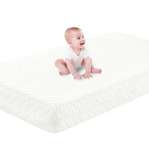 Dual-Sided Memory Foam Crib & Toddler Mattress - Washable Cover, 52" x 28" x 5"