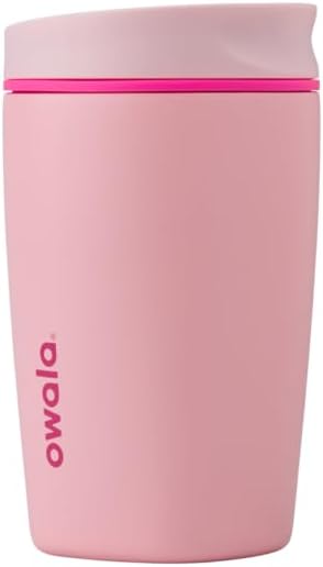 Owala SmoothSip Coffee Tumbler - Insulated Stainless Steel, BPA Free, 12 oz, Pink (Pucker Up) | Pack of 8