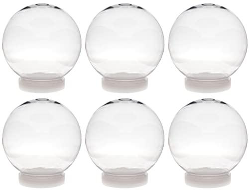 5-Inch DIY Snow Globe Kit - 6 Pack Clear Plastic Water Globes for Crafts