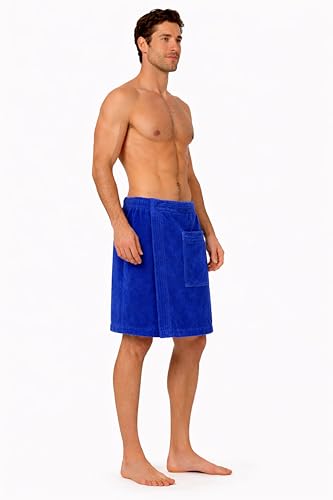Adjustable Men's Body Wrap Towel - 100% Turkish Cotton Terry Velour
