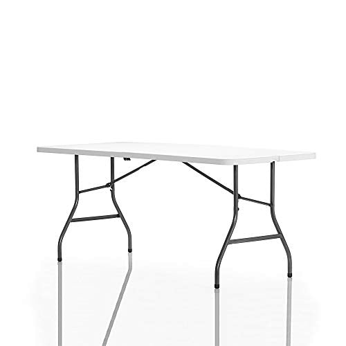 6ft Fold-in-Half Folding Table, Portable Indoor Outdoor Utility Table