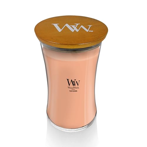 WoodWick Yuzu Blooms Gifts for Women and Men, 21.5 oz Large Hourglass Candle with Crackling Wick