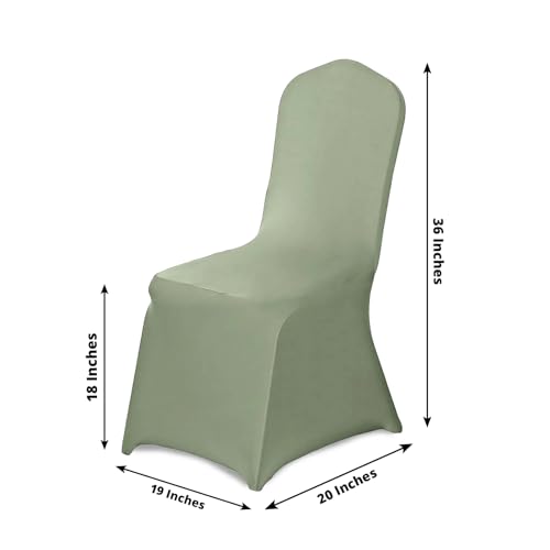 10-Pack Sage Green Spandex Chair Covers for Banquet & Wedding Events - Reusable & Stretch Fit