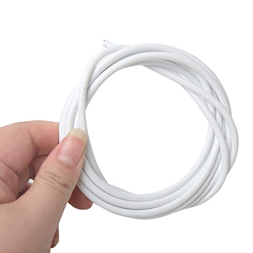 White Net Curtain Wire Kit - Adjustable Hanging Cable with Hooks and Eyes