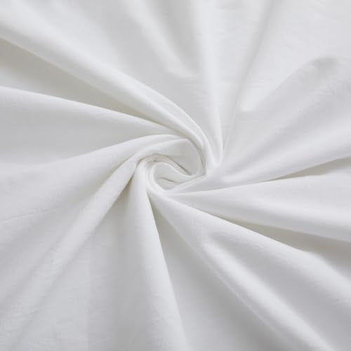 100% Washed Cotton Queen Duvet Cover Set - 3-Piece Soft Breathable Bedding
