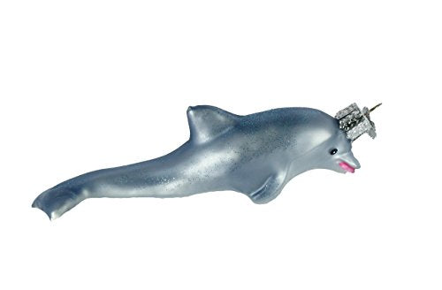 Playful Dolphin Glass Ornament - Old World Christmas (Variation: Playful Dolphin)