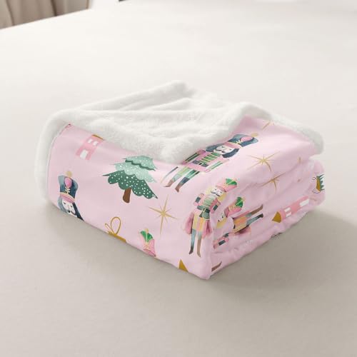 Feelyou Pink Christmas Throw Blanket Twin 60x80 Inches for Kids & Teens