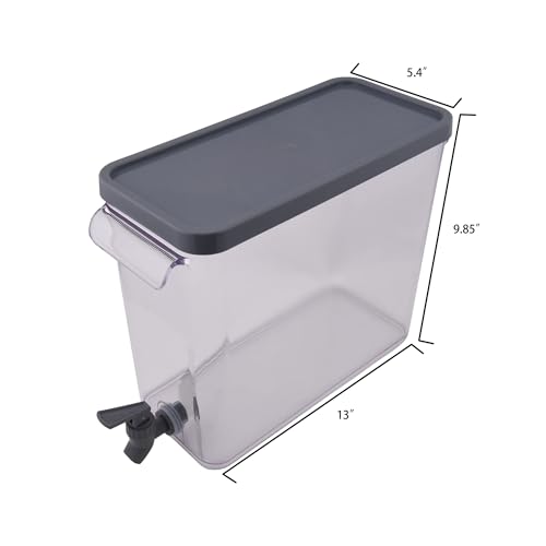2-Gallon Slim Acrylic Refrigerator Beverage Dispenser - Leak-Proof Water & Drink Organizer