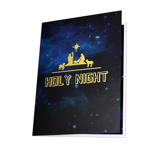 Christmas Eve Jesus Christ Pop Up Card Nativity Scene Holiday Greeting with Envelope