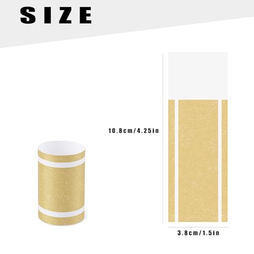 100 Pack Self-Adhesive Gold Paper Napkin Bands for Wedding Table Settings