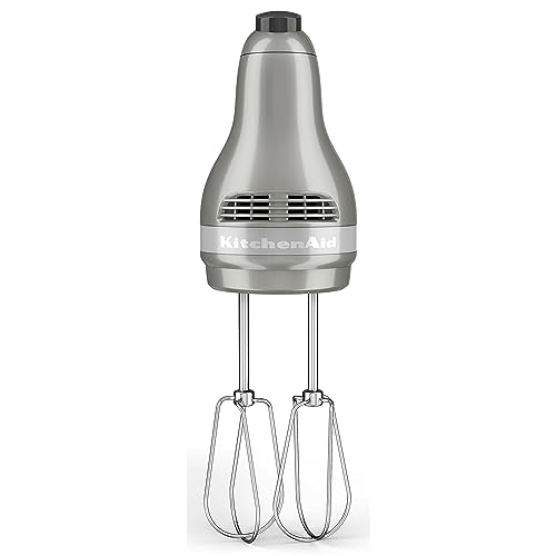 5-Speed Electric Hand Mixer with Stainless Steel Beaters, Contour Silver