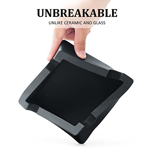 Large Silicone Cigar Ashtray for Outdoor Patio, 4-Rest Unbreakable Ash Tray