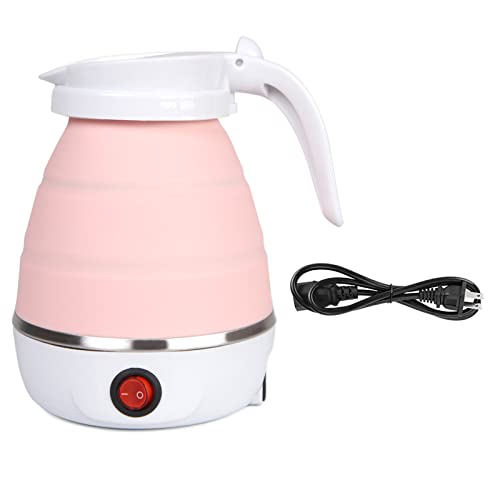 Portable Foldable Electric Travel Kettle - 304 Stainless Steel (Pink)
