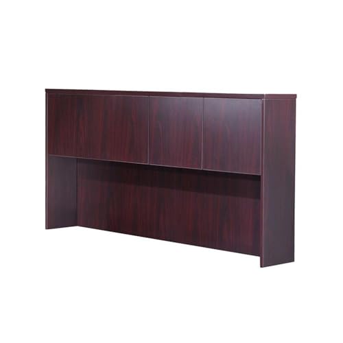 Boss Office Products 71-Inch Executive Desk with Credenza & Hutch, Mahogany Finish