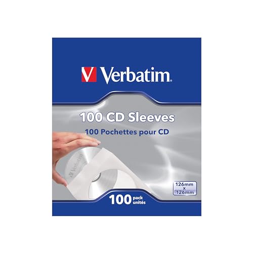 CD and DVD Paper Sleeves with Clear Window, 100-Pack Storage Envelopes