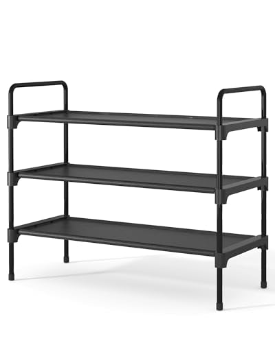 3-Tier Shoe Rack Organizer for Closet & Entryway - 27.6-Inch Space-Saving Shelf