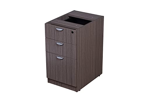 Boss Office Products 71-Inch Executive U-Shape Desk with Storage Hutch & Pedestal, Driftwood