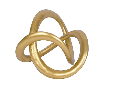 Modern Geometric Gold Knot Sculpture Resin Tabletop Decor Statue