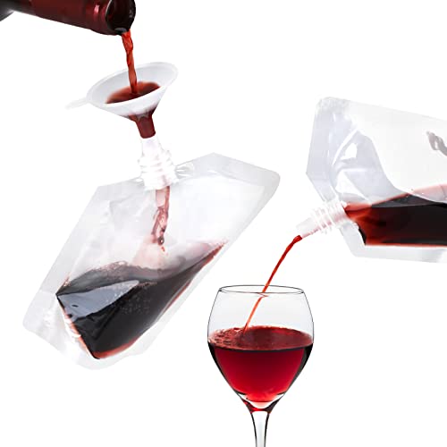 24 Pcs 8oz Concealable Drink Pouches, Leak-Proof Reusable Plastic Flasks