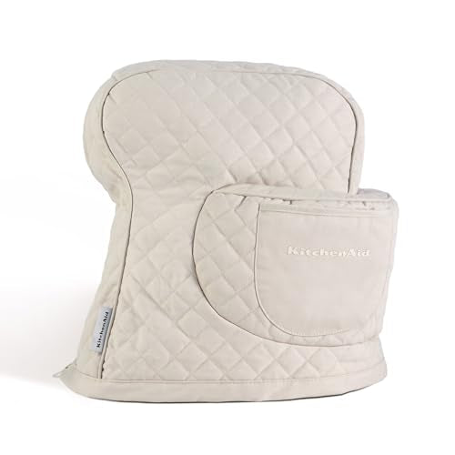 Quilted Cotton Tilt-Head Stand Mixer Cover with Storage Pocket, Tan