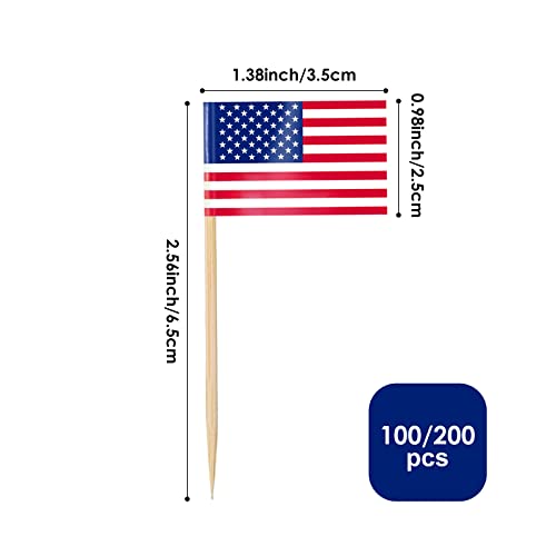 100pcs International Flag Toothpicks Mini Food Decoration Picks - Mixed Country Flags