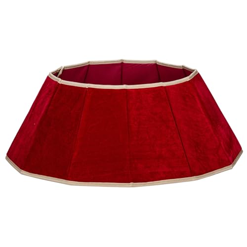 Red Velvet Foldable Christmas Tree Collar - 25.6" Fabric Tree Ring Skirt
