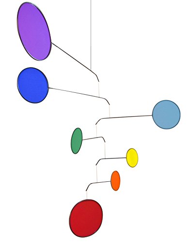 Chakra Rainbow Kinetic Mobile - Handcrafted Indoor Hanging Art, 26" x 42"