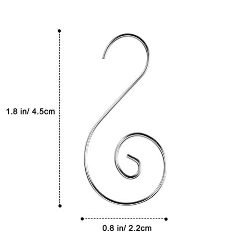 Metal Christmas Ornament Hooks - 45mm S-Shaped Hangers (100 Pack)