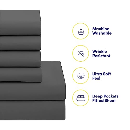 5-Piece All-Season Comforter & Sheet Set - Soft Down Alternative, Twin, Gray