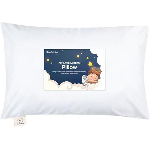 KeaBabies Toddler Pillow with Pillowcase 13x18 Soft Organic Cotton