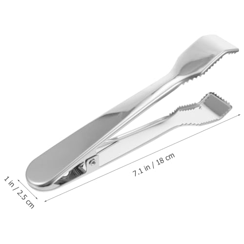 VOSAREA Stainless Steel Ice Tongs 7.07-Inch Spring-Loaded Serving Utensils with Teeth