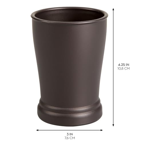 iDesign Plastic Bathroom Tumbler for Countertop or Vanity Storage - Set of 2 - Bronze