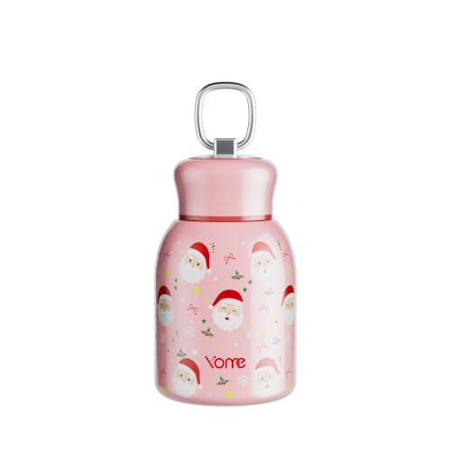 YOME Christmas Joy Pink 10oz Insulated Mini Water Bottle with Lid & Lifting Loop