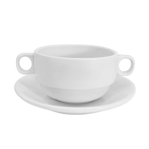 CAC China RCN-2 Clinton 6-Inch Super White Porcelain Saucer - Box of 36