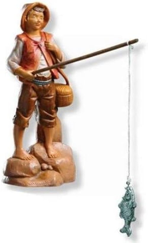 Fontanini by Roman Inc., Jacob The Fisherman, 5" Collection, Nativity Figure and Accessories, Hand Sculpted and Painted (3x2x5)