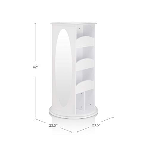 Rotating Kids' Dress-Up Storage Armoire with Mirrors and Shelves