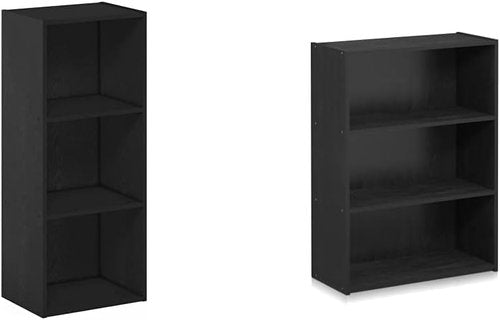 Furinno Bookcase - 3-Tier Storage Solution in Blackwood & Americano Finishes | Stylish Organization