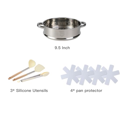16-Piece Nonstick Pots and Pans Set - Even Heat Aluminum Cookware