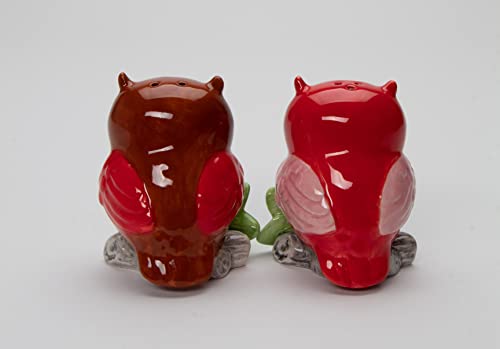 21046 Fine Ceramic Valentine Love Owl Couple Salt & Pepper Shakers Set, 2-3/4" H