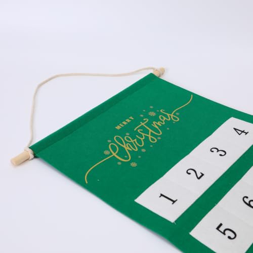 HDLJIAL Christmas Advent Calendar with 24 Pockets Wall Display