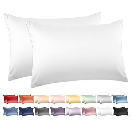 600 Thread Count 100% Cotton Pillowcases, Standard Size 20x26, Set of 2