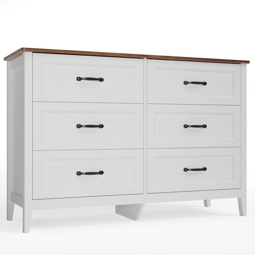 2-Piece Modern Farmhouse Bedroom Dresser Set with 5 and 6 Drawers