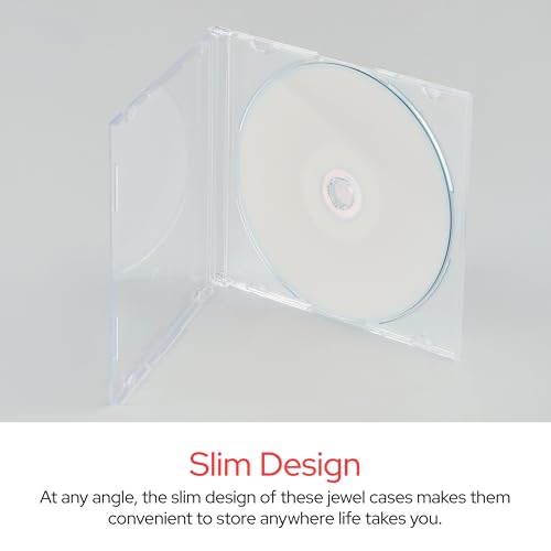 Verbatim 5.2mm Clear Slim Jewel Cases - Pack of 25 CD/DVD Storage Cases