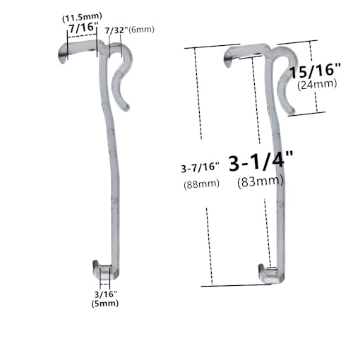 3-1/4 Inch Clear Plastic Valance Clips for Horizontal Blinds - 6 Pack