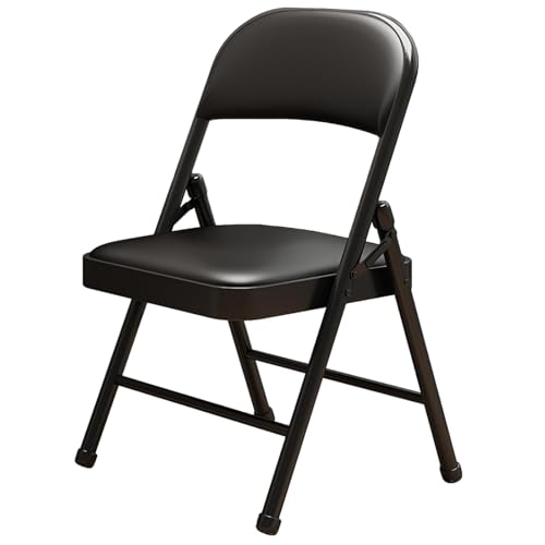 Padded Folding Chair, Portable Steel Metal Frame Seat for Indoor Outdoor Use