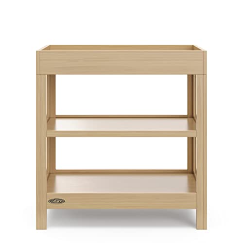Modern Nursery Changing Table with Storage Shelves and Changing Pad