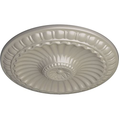 Ekena Millwork CM11LIPWS 11 1/4"OD X 1 1/8"P Linus Ceiling Medallion, Pearl White