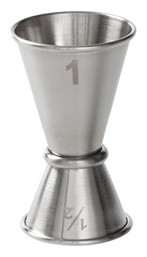 American Metalcraft Japanese-Style Jigger 1/2 oz. x 1 oz. Stainless Steel Bar Tool, 1-3/4" Diameter